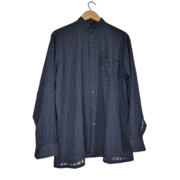 Double Bull Other - Double Bull Men's Black Sheer Plaid Button Shirt - sz 40